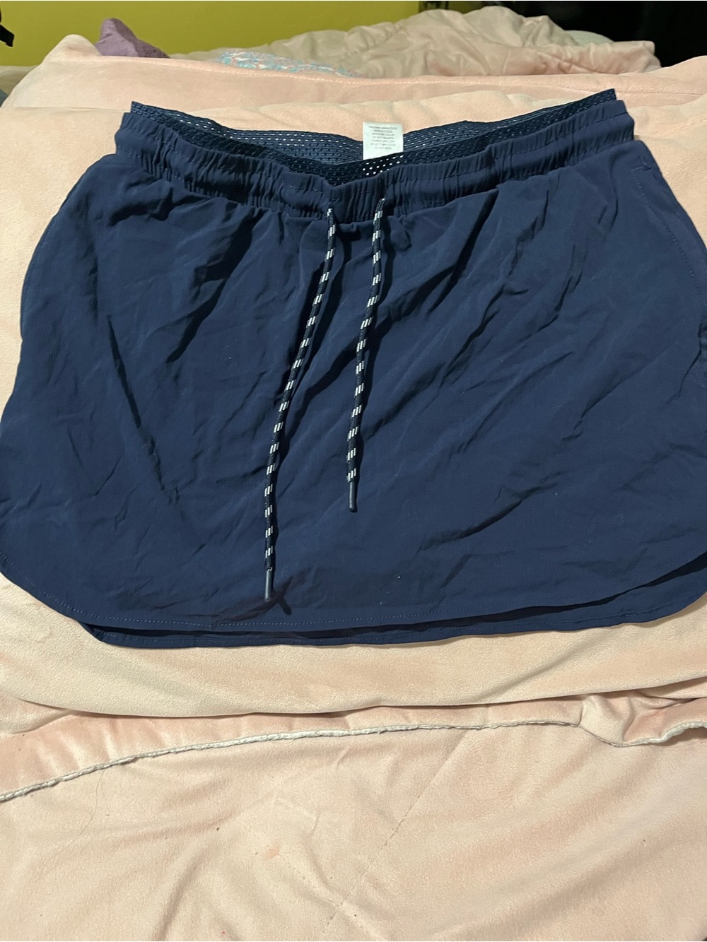 Woven Heart Navy A-Line Active Skort with Drawstring
